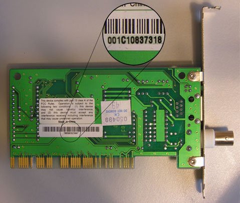 10BASE-2 Ethernet Card Adapter with MAC Address sticker